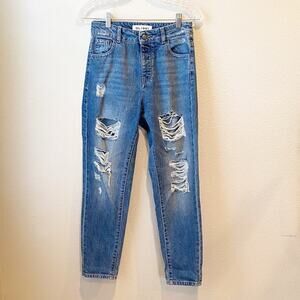 DL1961 Goldie high rise boyfriend distressed destroyed straight jeans 25